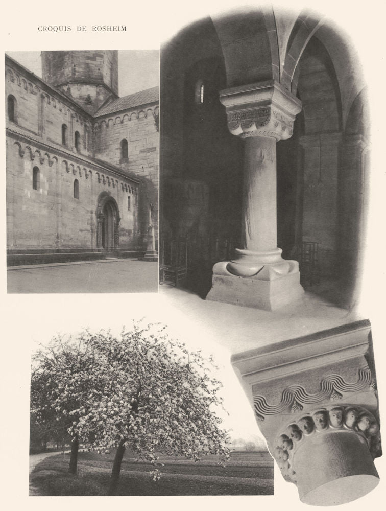 BAS-RHIN. Croquis de Rosheim 1929 old vintage print picture